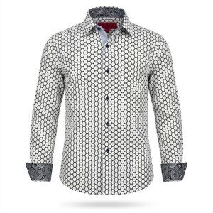 Elie Balleh Boys Geometric Slim Fit Button-Down Shirt Size 10